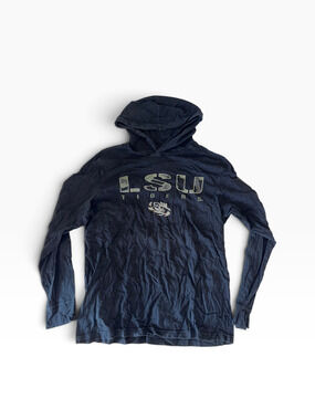 Colosseum Hoodie Long Sleeve Black/Green Camo LSU Tigers | Men's L